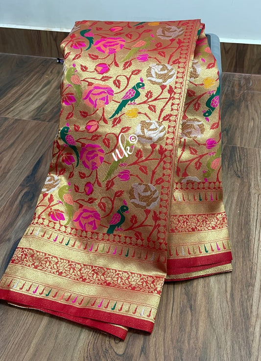 Paithani inspired banarsi Meenakari saree