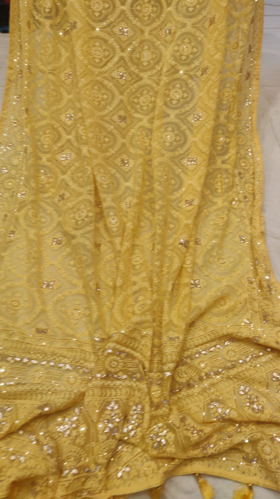Yelena chikankari gottapatti saree