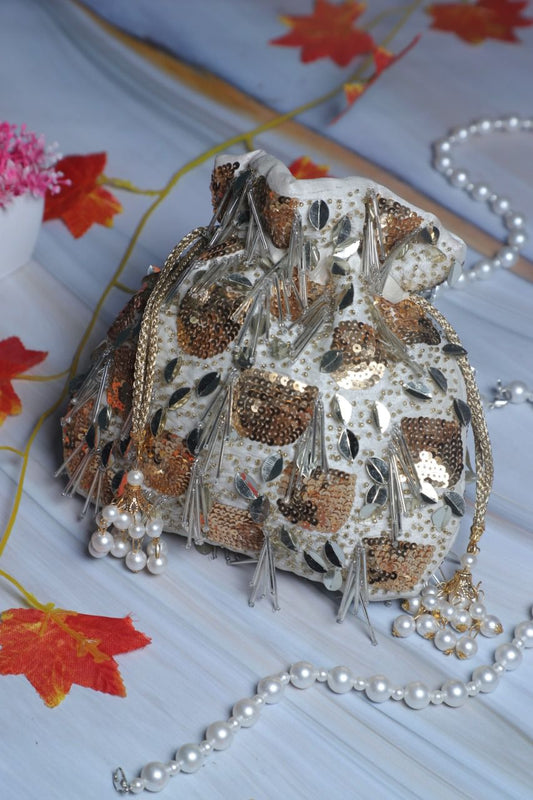 Handmade embroidered potli women purse bridal potlis