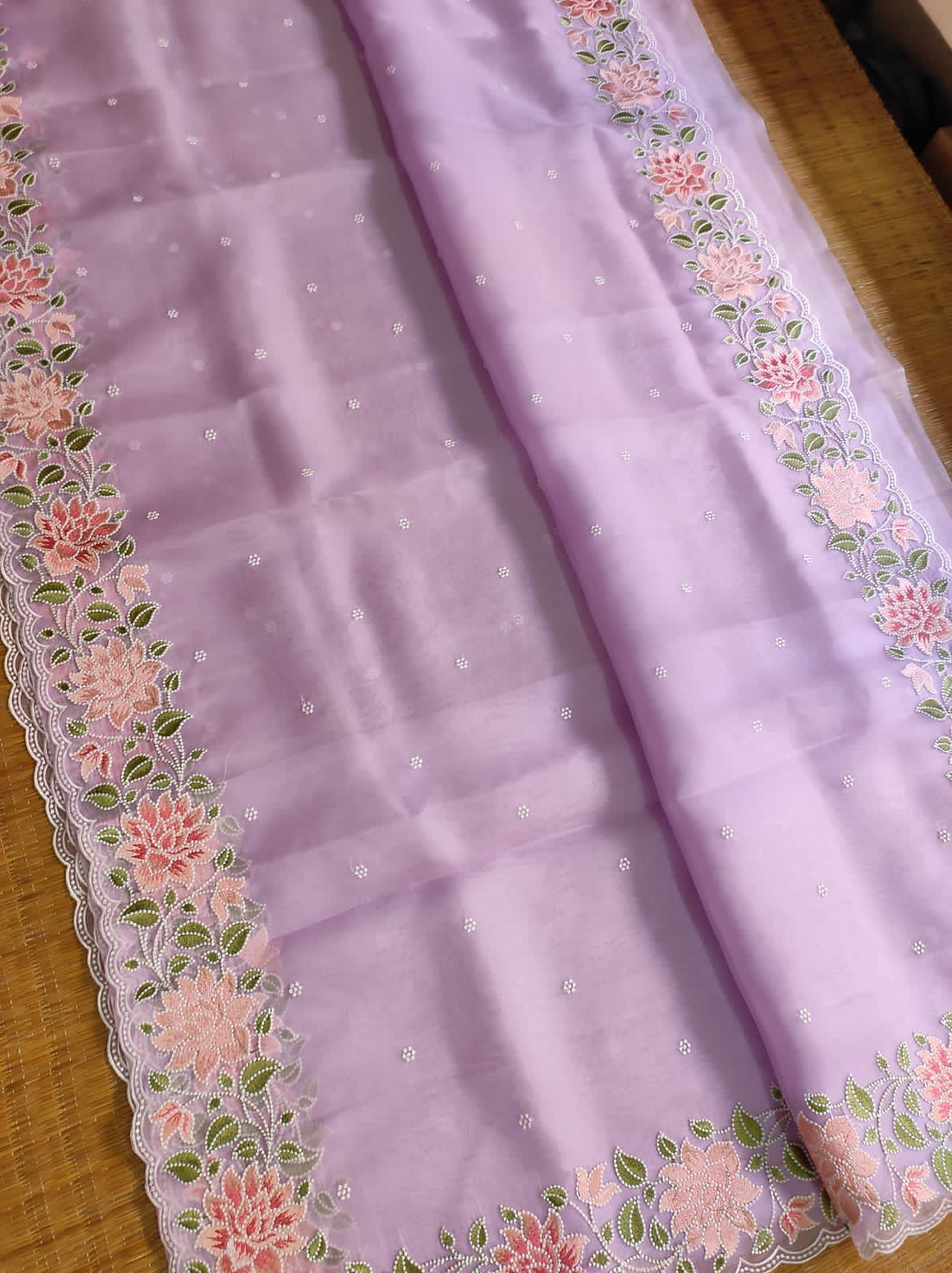 Floral organza silk saree