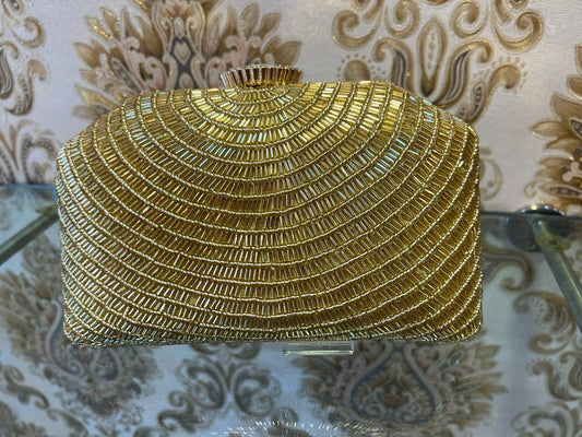 Golden inspired clutch bag partywear purse