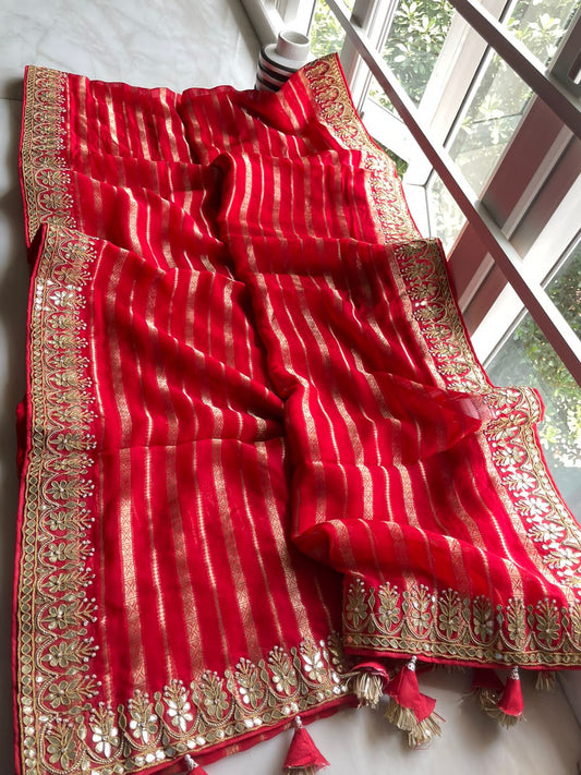 Munga red hot saree