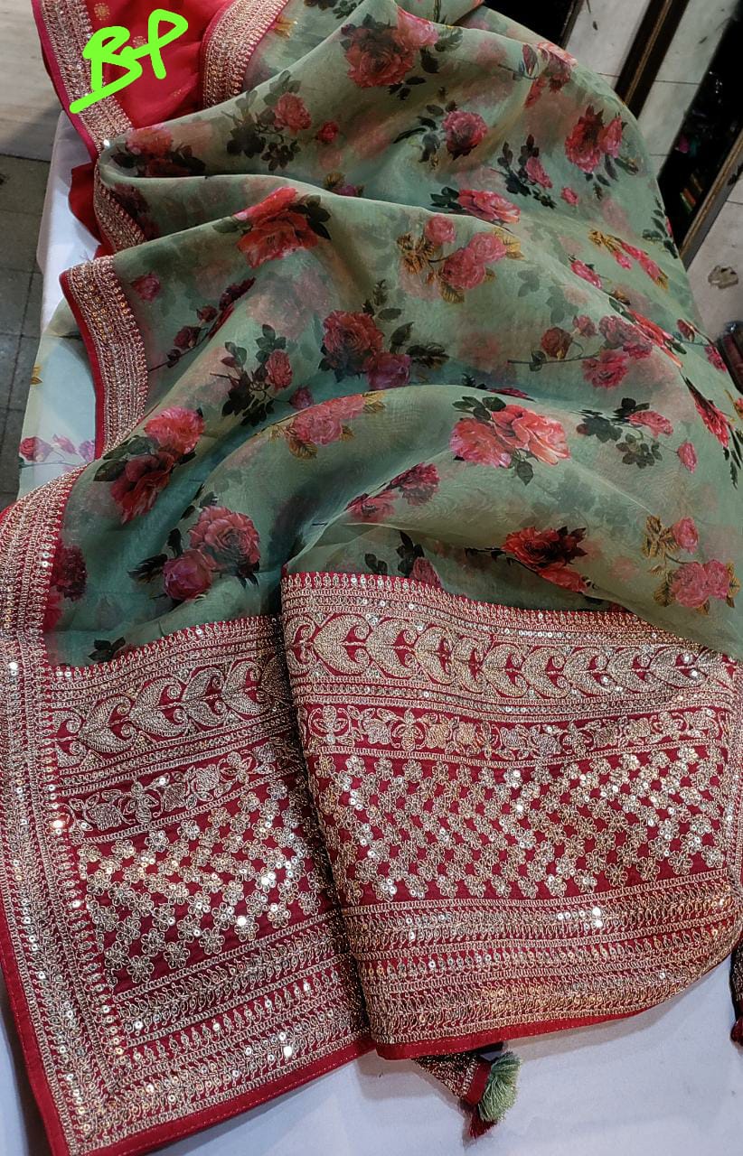 Kivini organza printed saree