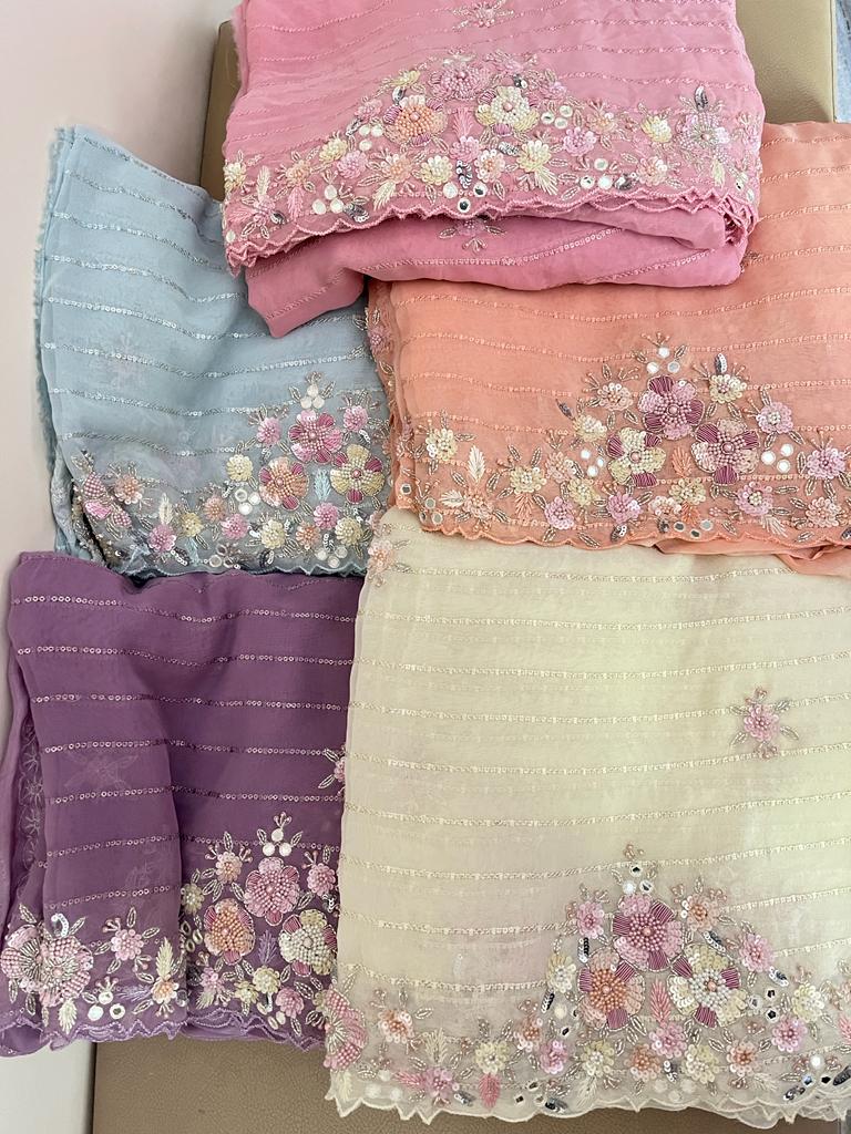 Venus sequence zardosi partywear saree