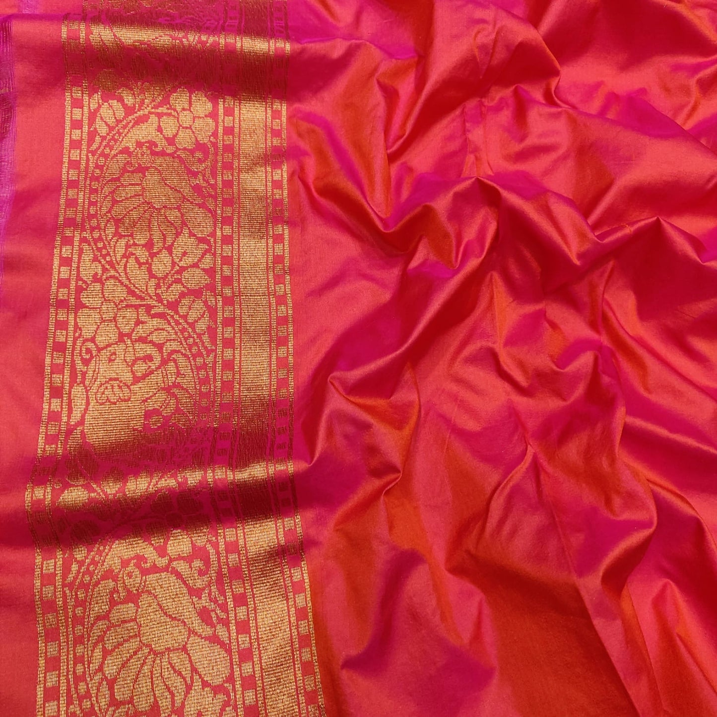 Kesari Katan silk saree handwoven Banarsi exclusive sarees blouse