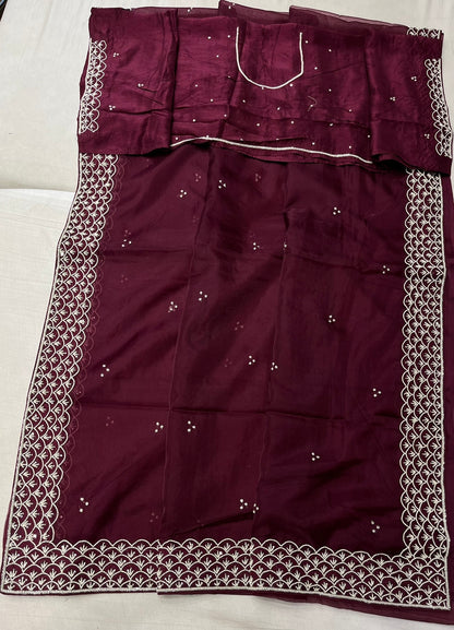 Mureeba organza pearl saree