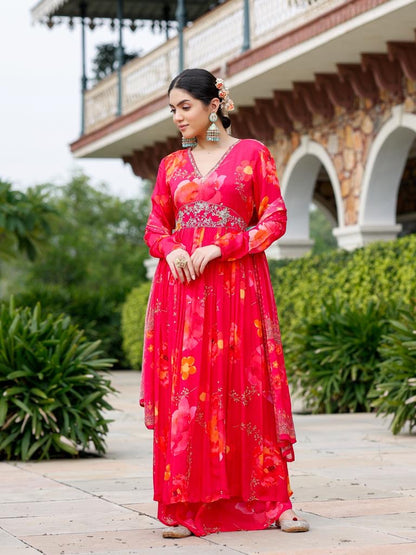 Akansha chinon Anarkali inspired dress