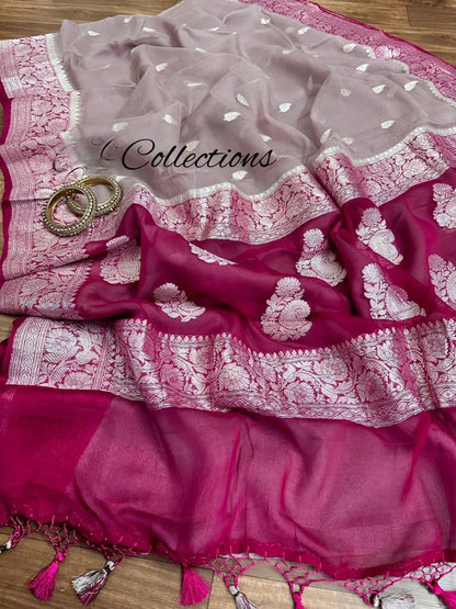 Banarsi chiffon indiss add n women sarees
