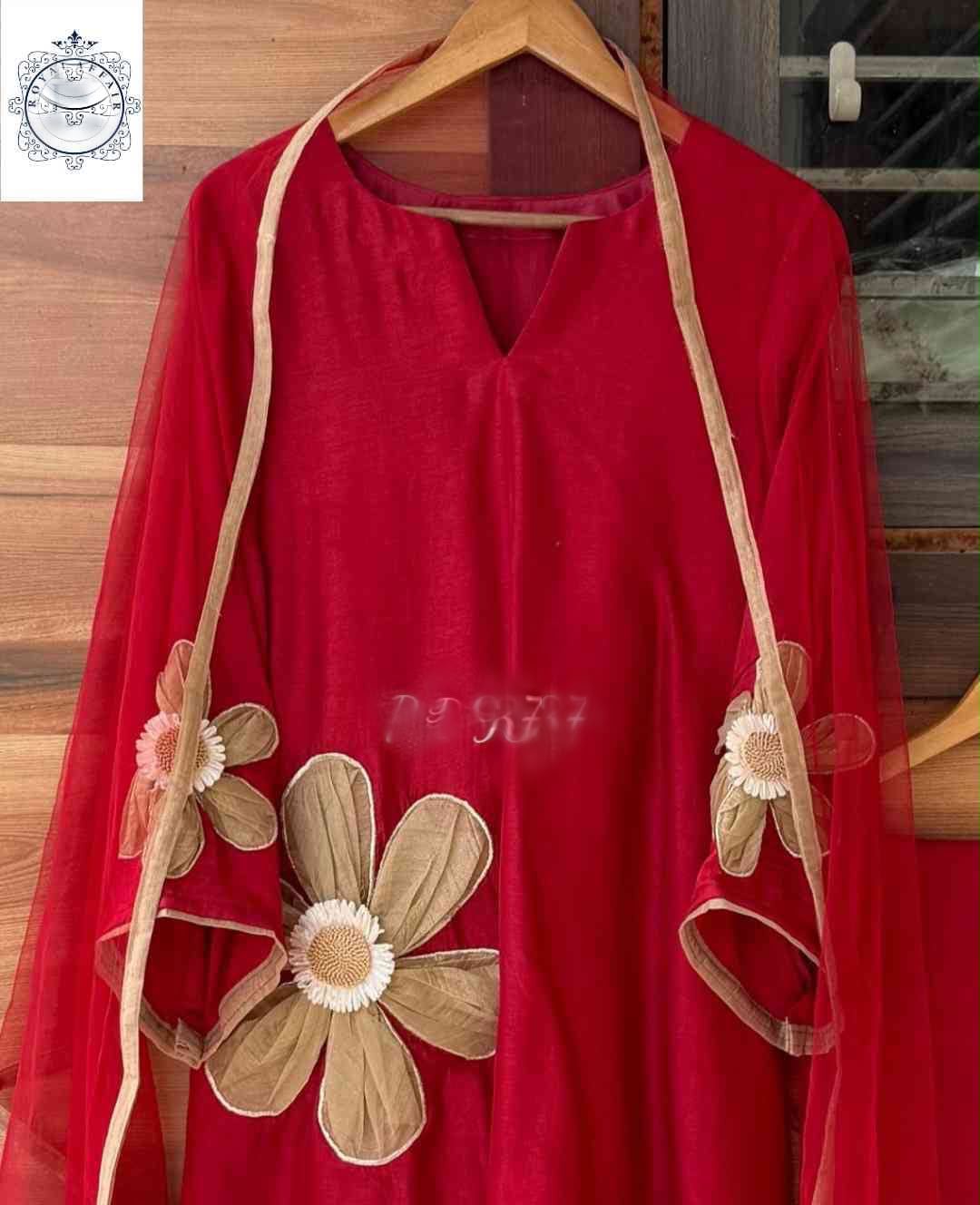 Floral silk stitched designer dress Partywear dress Indian dresses