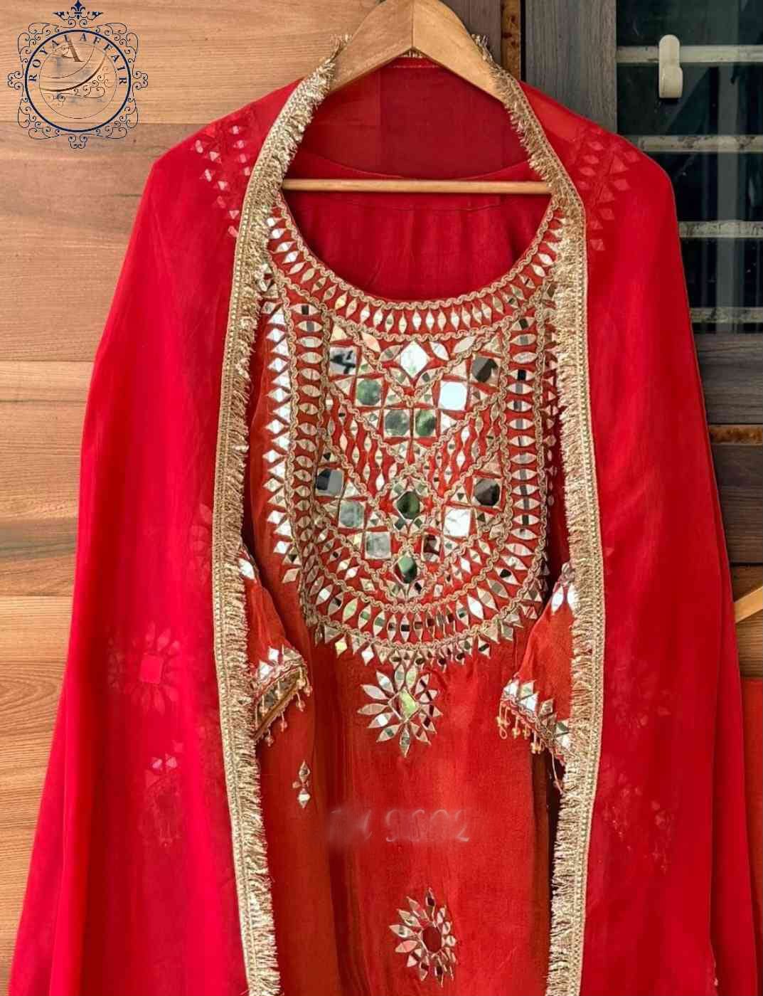 Handmade designer silk stitched dress Indian salwar suit
