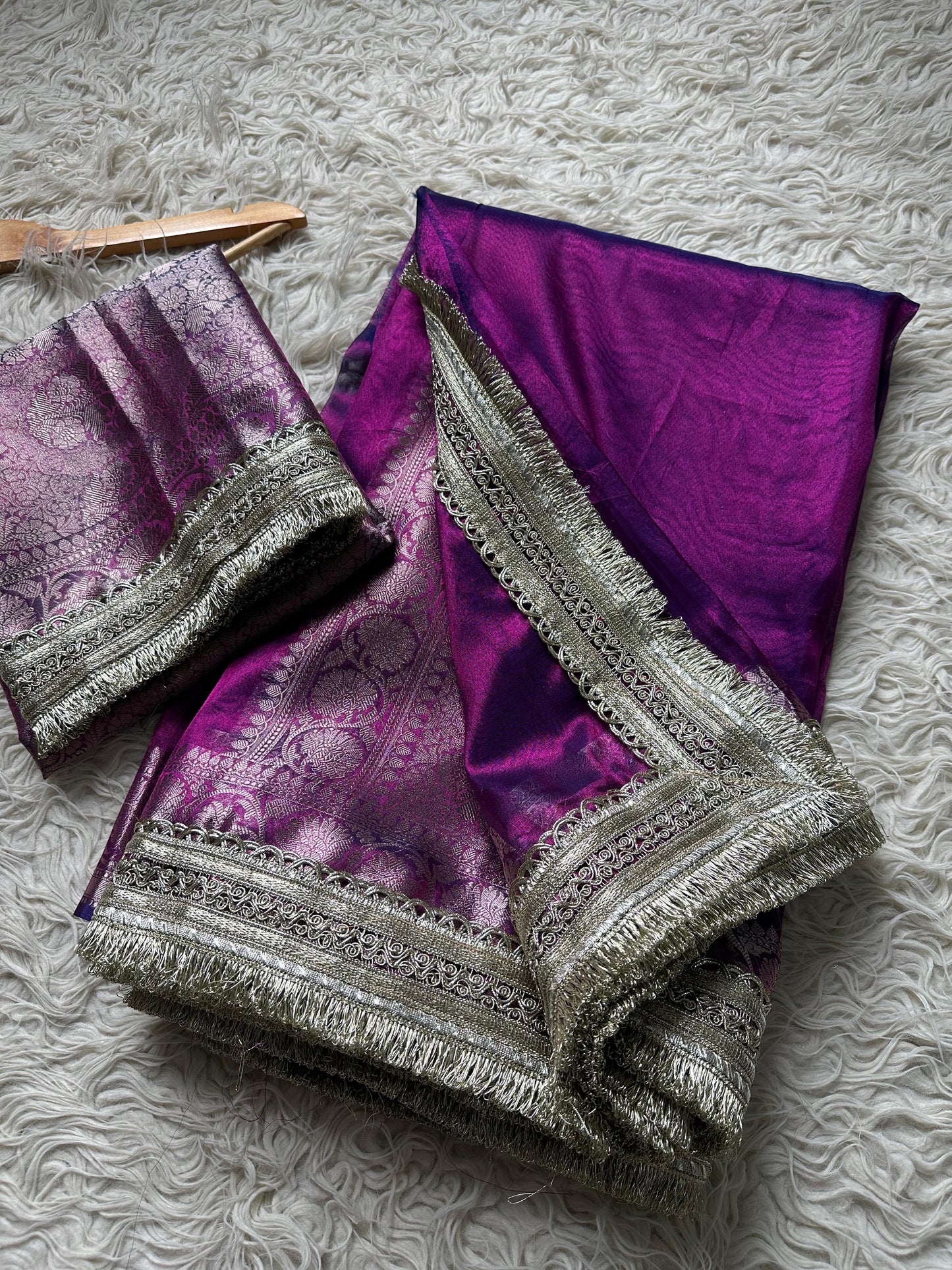 Mahiva tissue saree maharani saree lace sari