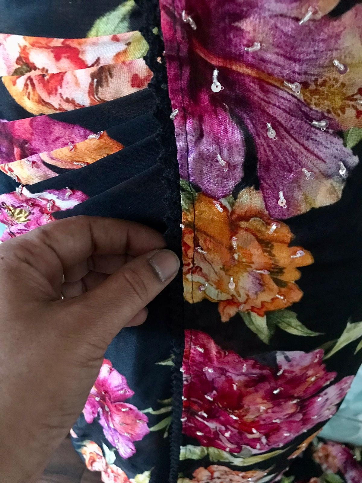 Floral saree black sari blouse Indian sarees beautiful sari