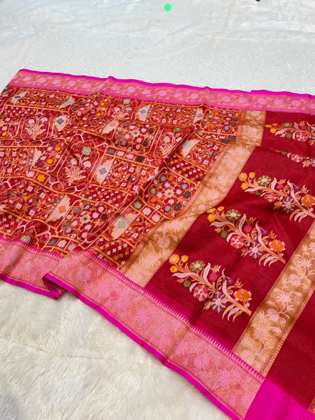 Handmade kora saree jamdani tilfi saree Indian sari blouse