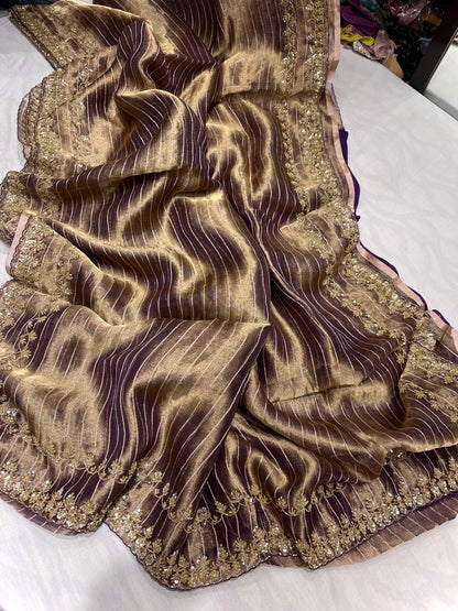 Rumika Tissue Saree Organza Saree Indian Sari