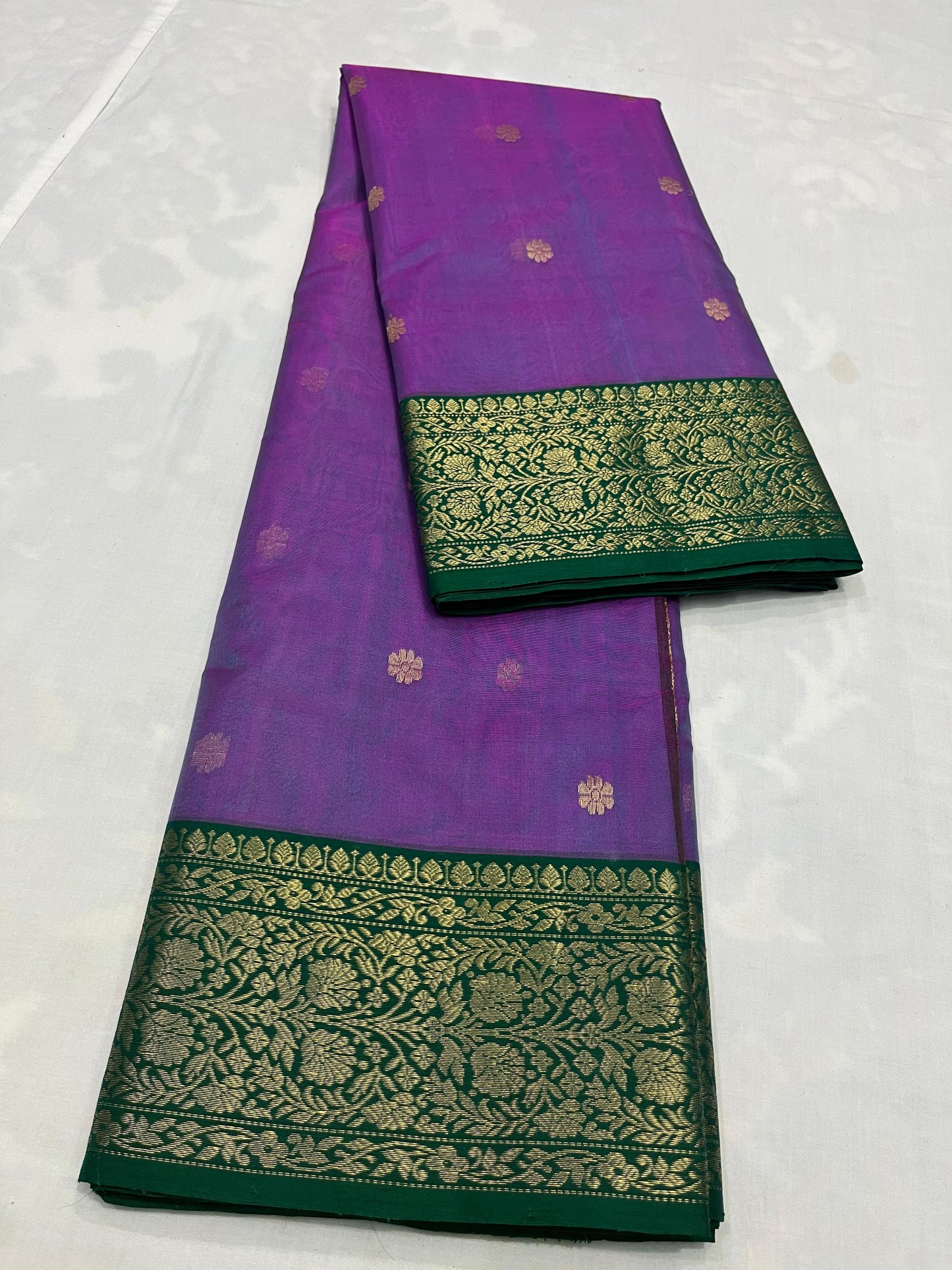 Purple Chanderi saree Indian sari blouse women sarees