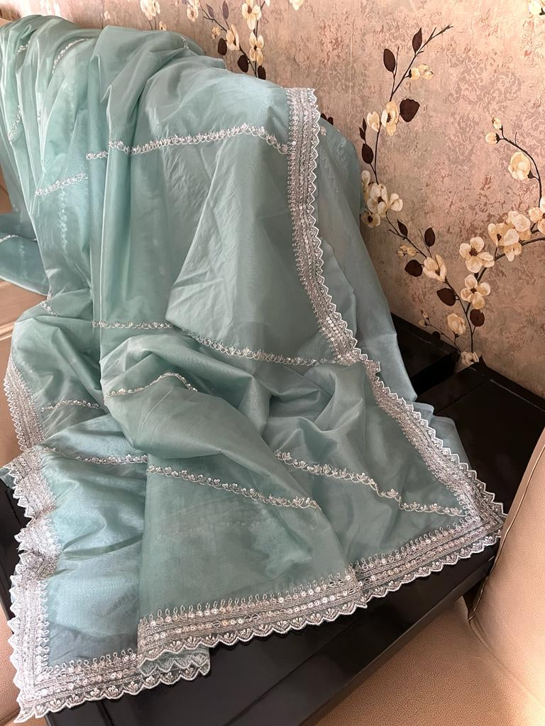 Katdana organza partywear saree