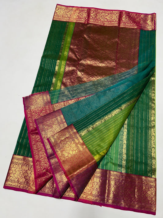 Green Katan Chanderi silk saree women sarees
