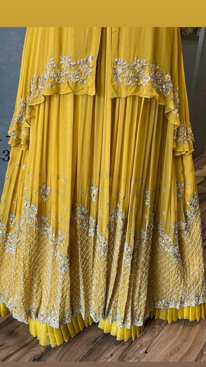 Yellow Indowestern Dress Sangeet dress Bridesmaid dress