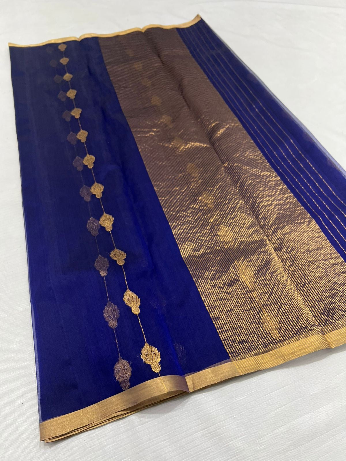 Royal blue Chanderi saree Katan silk sarees