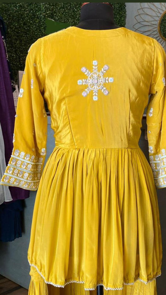 Zenik Yellow Dress Indowestern Dress
