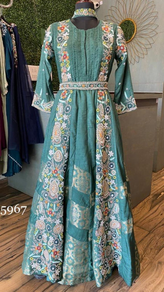 Blue Indowestern Dress Sangeet Women Dress