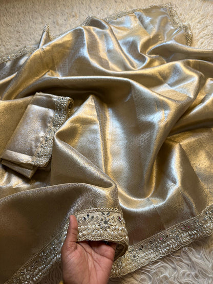 Tissue Kanjeevaram saree Zari silk saree blouse