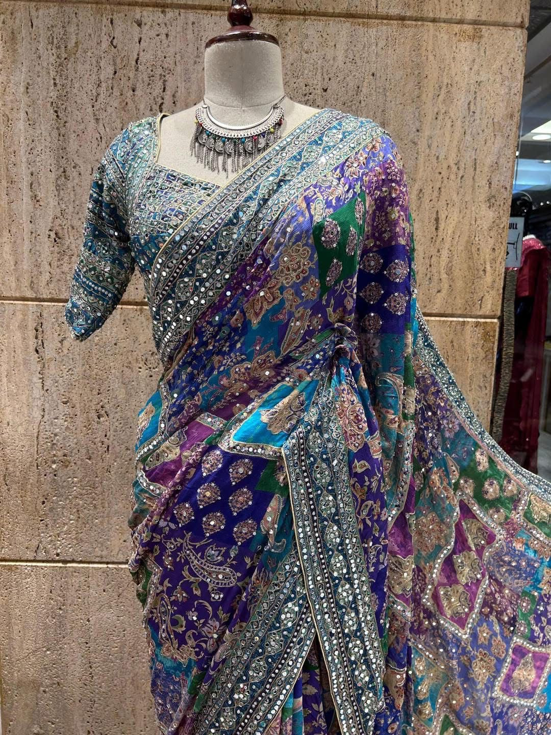 Handmade  saree Indian sarees blouse traditional sari