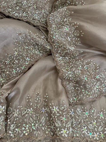 Zinita tissue organza saree partywear saree