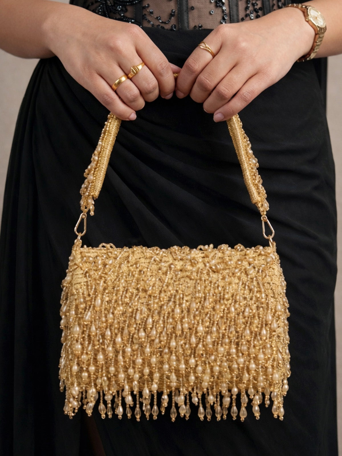 Fringe clutch beaded clutch bag women purse Partywear clutch