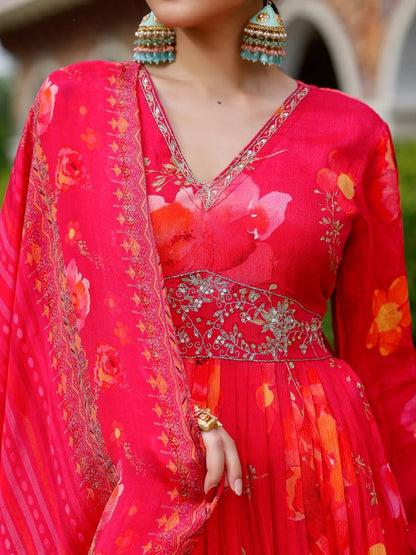 Akansha chinon Anarkali inspired dress