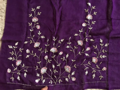 Purple Premium Organza Saree