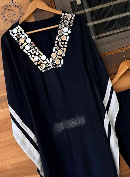 Black silk kaftan designer dress Partywear kaftan dress