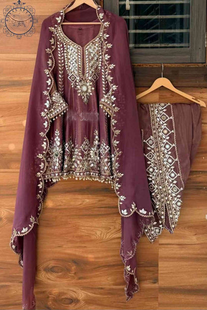 Tissue stitched dress gottapatti dress Partywear dresses for women