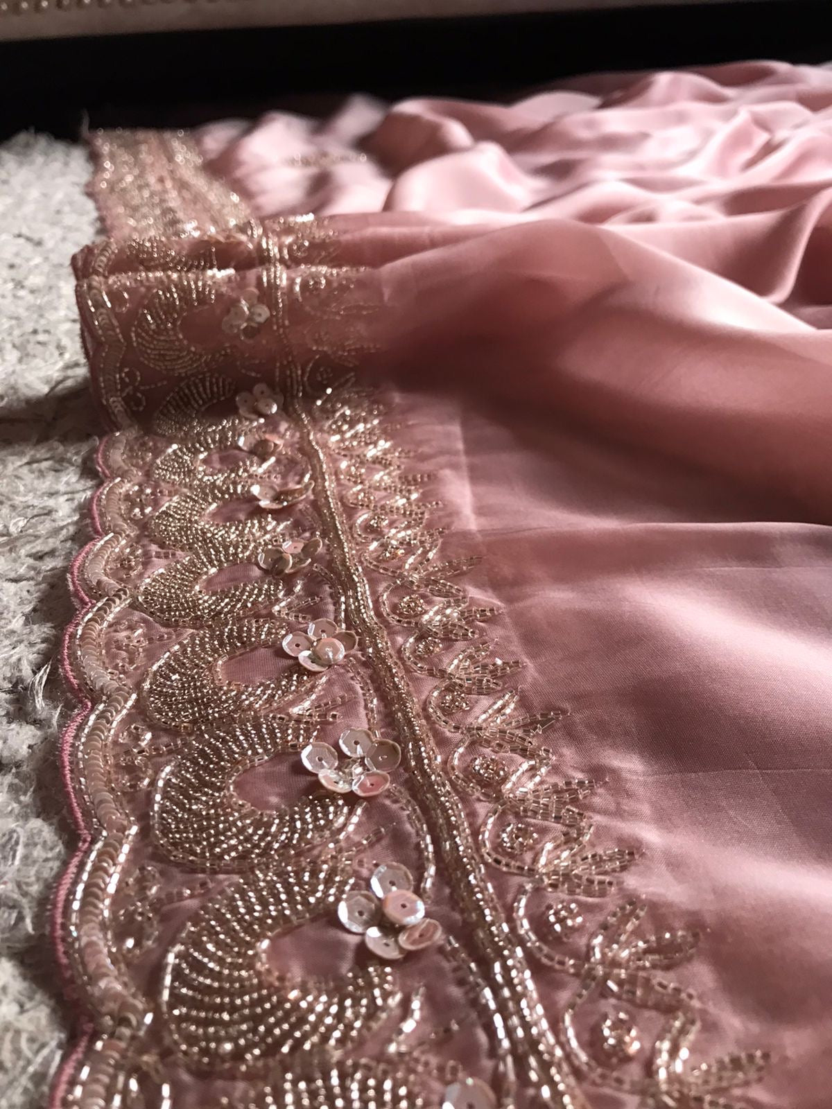 Rosal Premium Satin Organza Silk Sarees Partywear sari