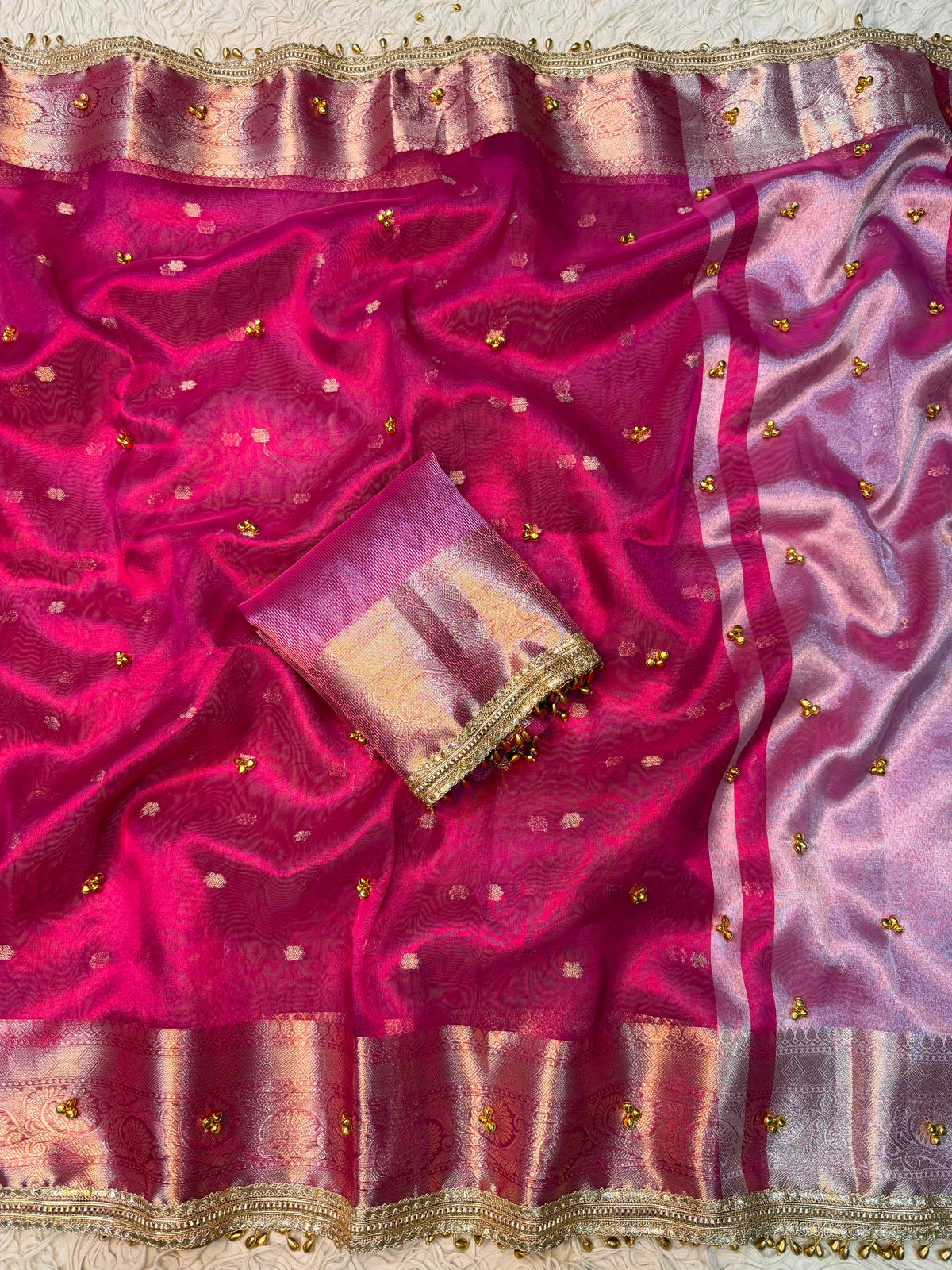 Bollywood saree celebrity inspired saree ghungroo pink sari blouse