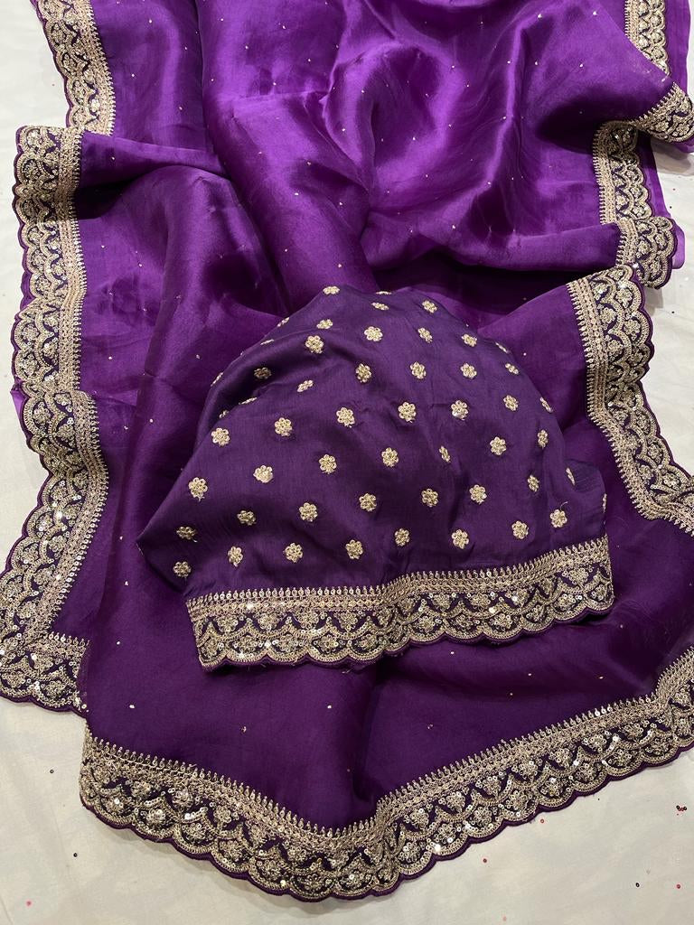 Rivaaz traditional Indian organza saree
