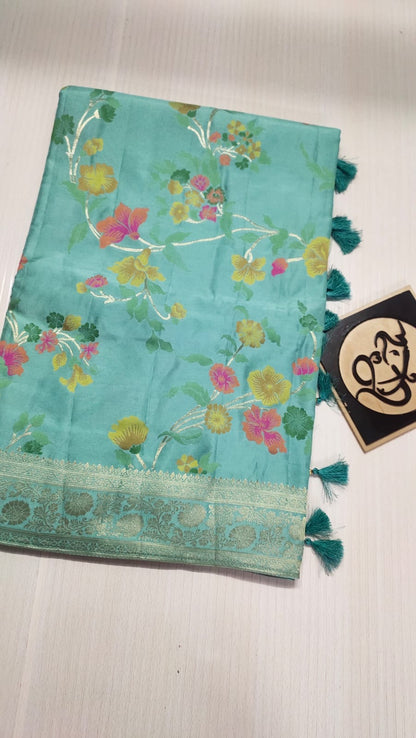 Ravesha Floral Meenakari Saree Banarasi sari