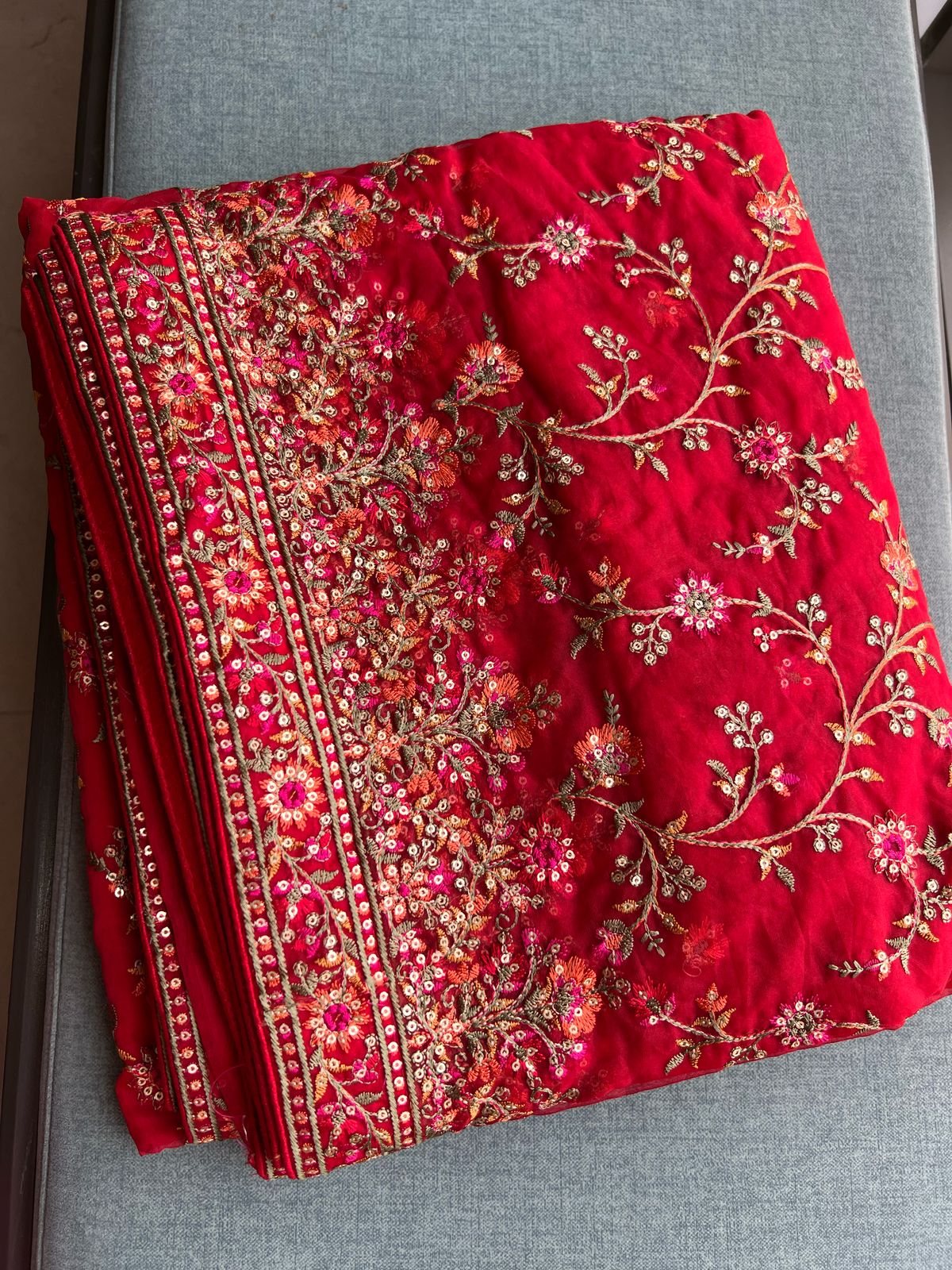 Red Kashmiri inspired saree lovely saree Indian sarees women sari blouse