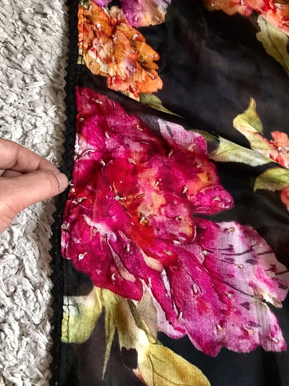 Floral saree black sari blouse Indian sarees beautiful sari