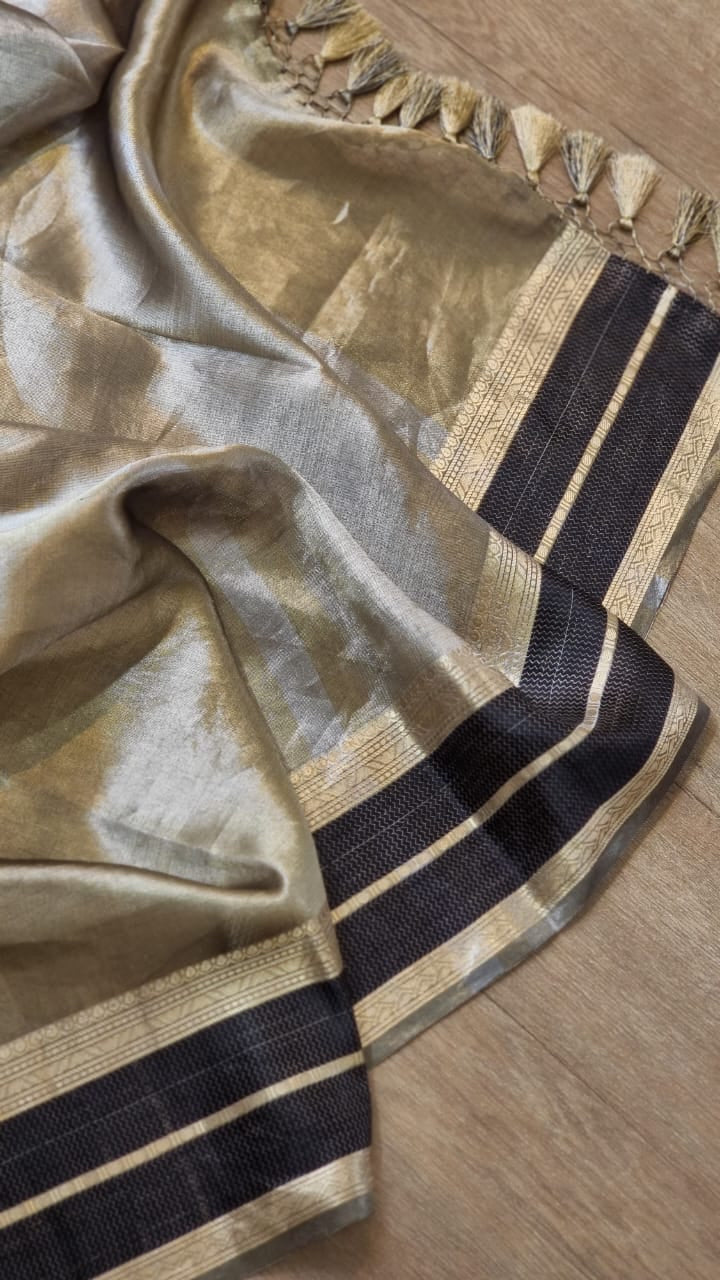 Katan inspired double tissue silk saree
