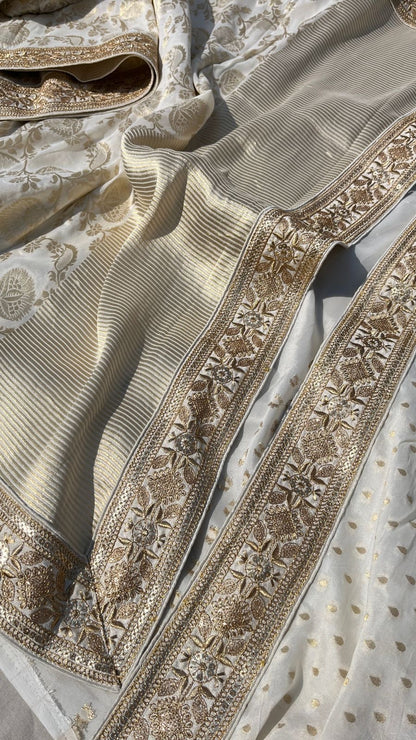Lilani khaddi Gorgette Saree traditional sari
