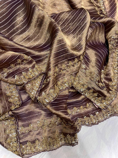 Rumika Tissue Saree Organza Saree Indian Sari