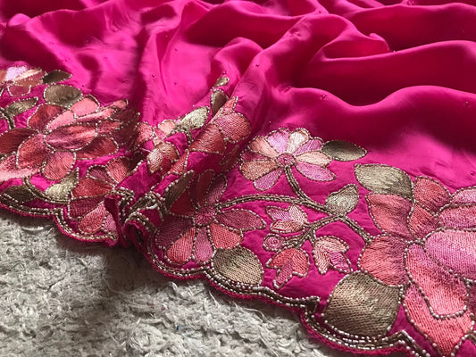 Floral premium saree organza silk saree Partywear sari blouse