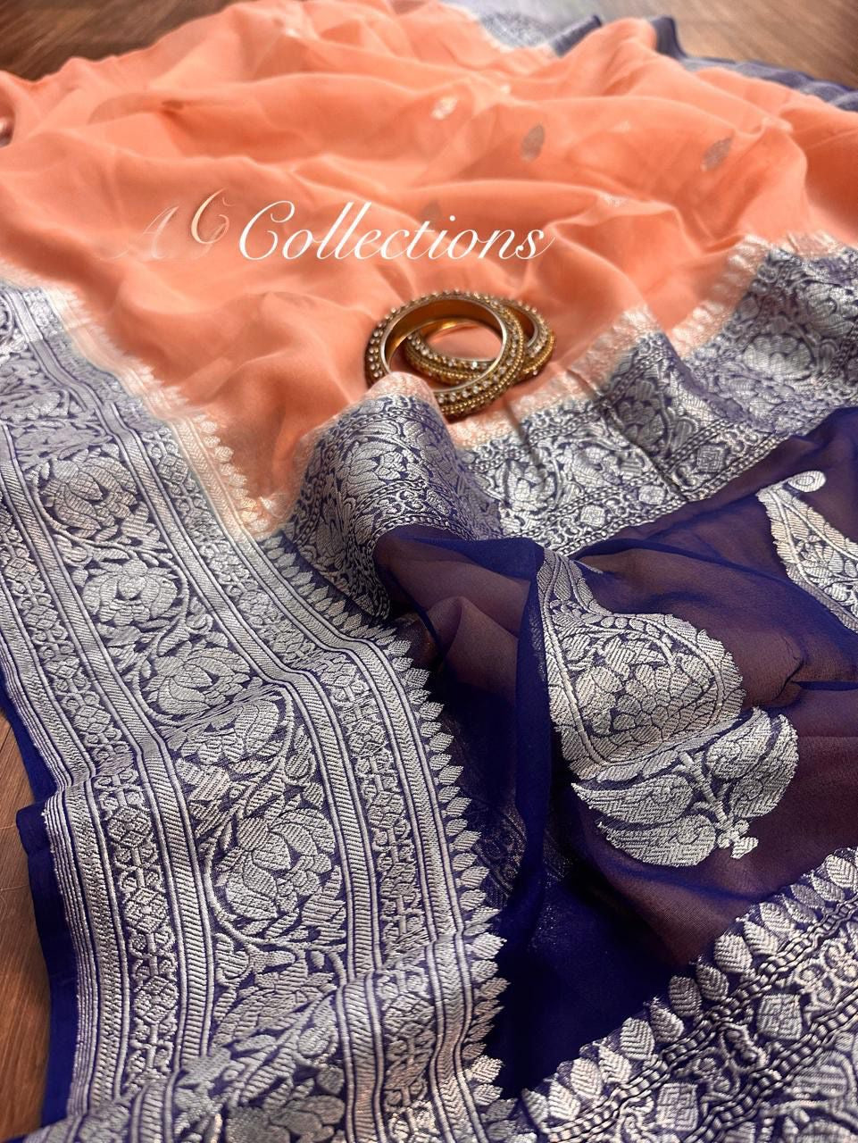 Ramania Banarsi Saree Khadri Chiffon Sari blouse