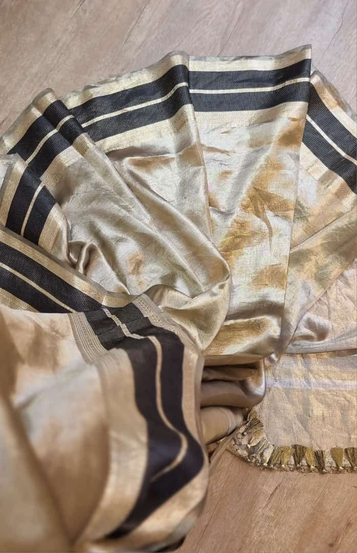 Katan inspired double tissue silk saree