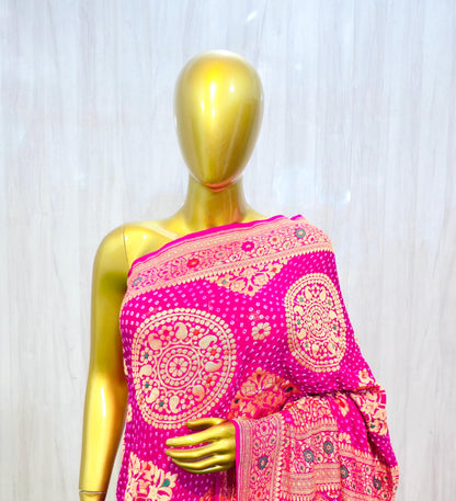 Meenakari saree gorgette saree Indian heritage sari blouse