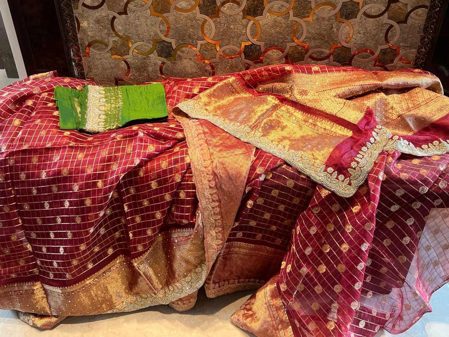 Wedding Inspired Zardosi Saree Embroidered Saree blouse