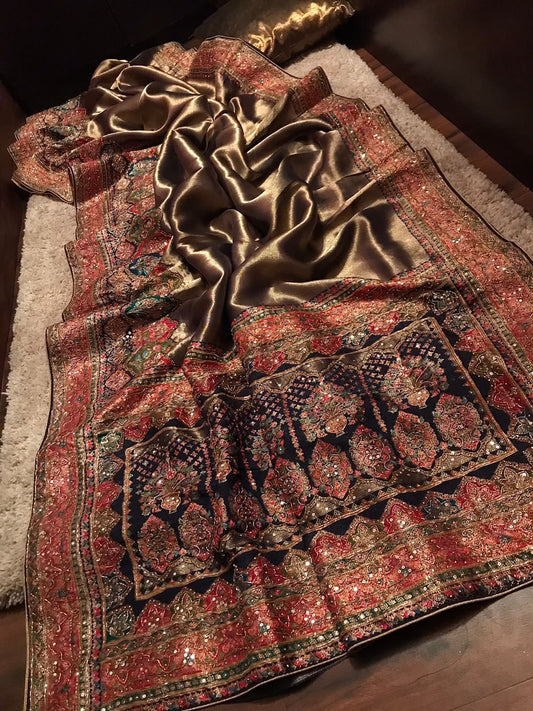 Kani silk saree Kashmiri heritage sarees Indian sari blouse