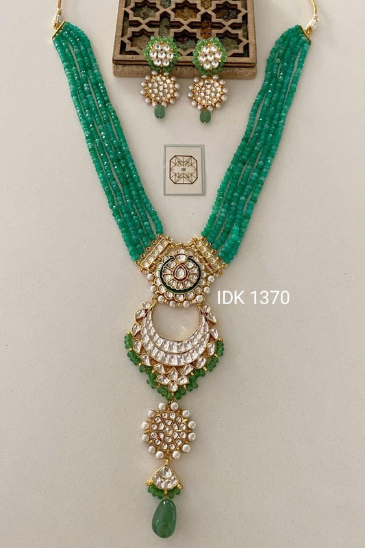 Kivisha Long Green Necklace Set Indian Jewellery
