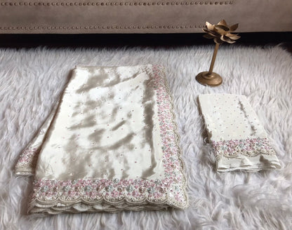 Fairly White Women Crepe Silk Sarees